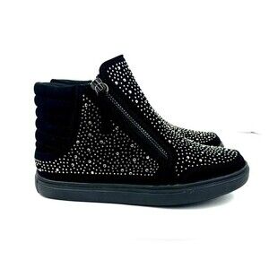 NWOT Forever Girls Bedazzled Bootie Sneakers Sz 5.5 Black